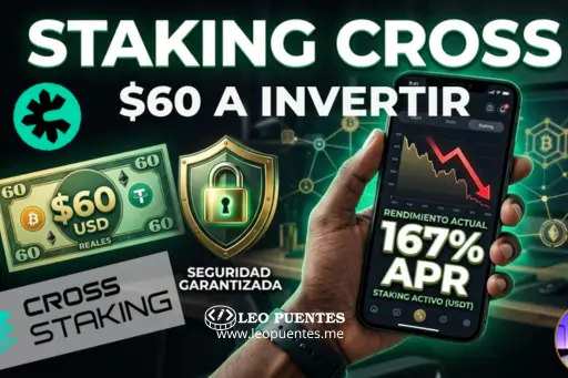 Staking en Cross Network: invertí 60 USD (paso a paso, APR variable y primeras advertencias)